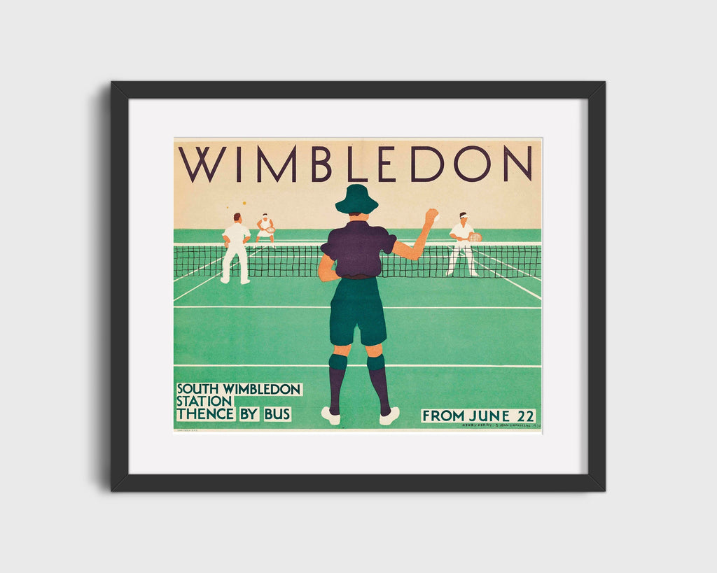 Classic Travel Poster - Wimbledon - DailyExpress Travel Vintage Framed Prints Gallery Frame 16x20