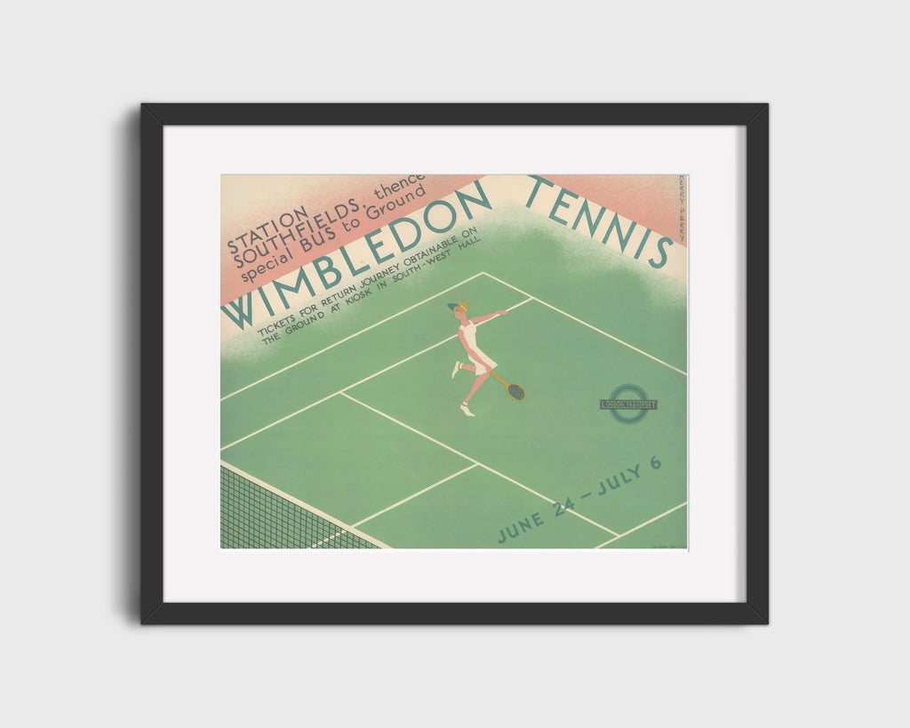 Classic Travel Poster - Wimbledon - Tennis Travel Vintage Framed Prints Gallery Frame 16x20