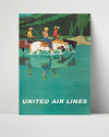 Classic Travel Poster - Wyoming - United Airlines Horses Travel Vintage Framed Prints Poster 16x20