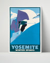 Classic Travel Poster - Yosemite - Winter Sports Travel Vintage Framed Prints Poster 16x20