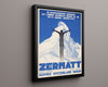 Classic Travel Poster - Zermatt - Ski Races Travel Vintage Framed Prints Floating Canvas 16x20