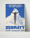Classic Travel Poster - Zermatt - Ski Races Travel Vintage Framed Prints Poster 16x20