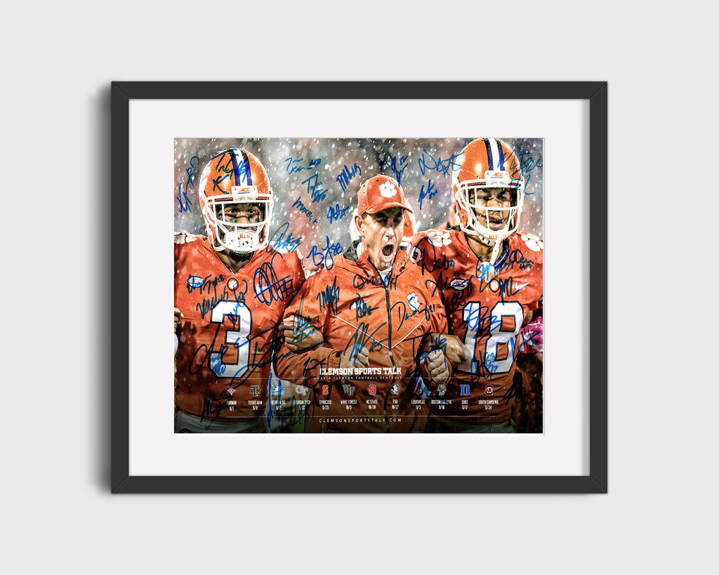 Clemson Autograph Print - 2018 Team Signed Poster - Dabo Dynasty College FSPrints Gallery Frame 16x20
