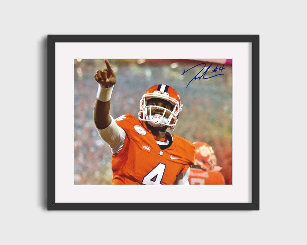 Clemson Autograph Print - Deshaun Watson - Pointing To The Sky College FSPrints Gallery Frame 16x20