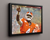 Clemson Autograph Print - Deshaun Watson Celebration - Title Clincher College FSPrints Floating Canvas 16x20
