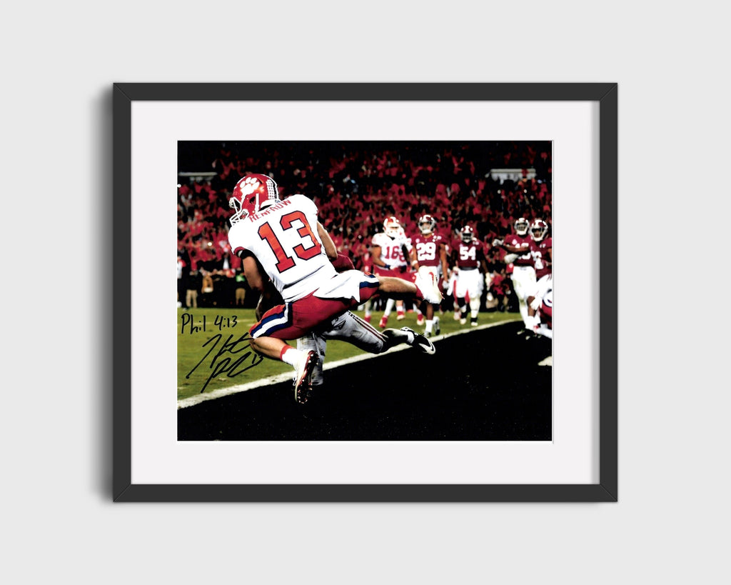 Clemson Autograph Print - Hunter Renfrow Catch - Bama Buster College FSPrints Gallery Frame 16x20