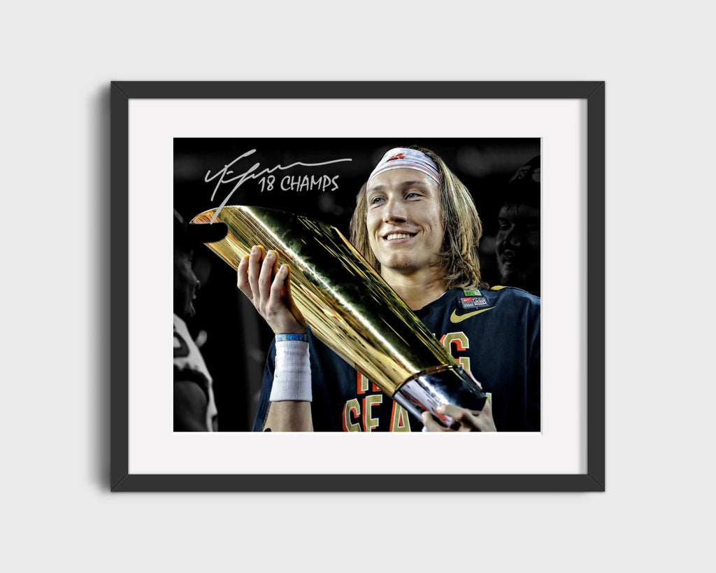Clemson Autograph Print - Trevor Lawrence - Rookie Autograph Spotlight College FSPrints Gallery Frame 16x20