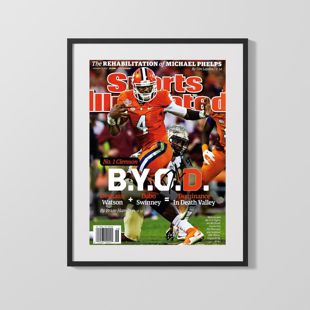 Clemson Autograph SI Print - Deshaun Watson - BYOD Dominance College FSPrints Gallery Frame 16x20