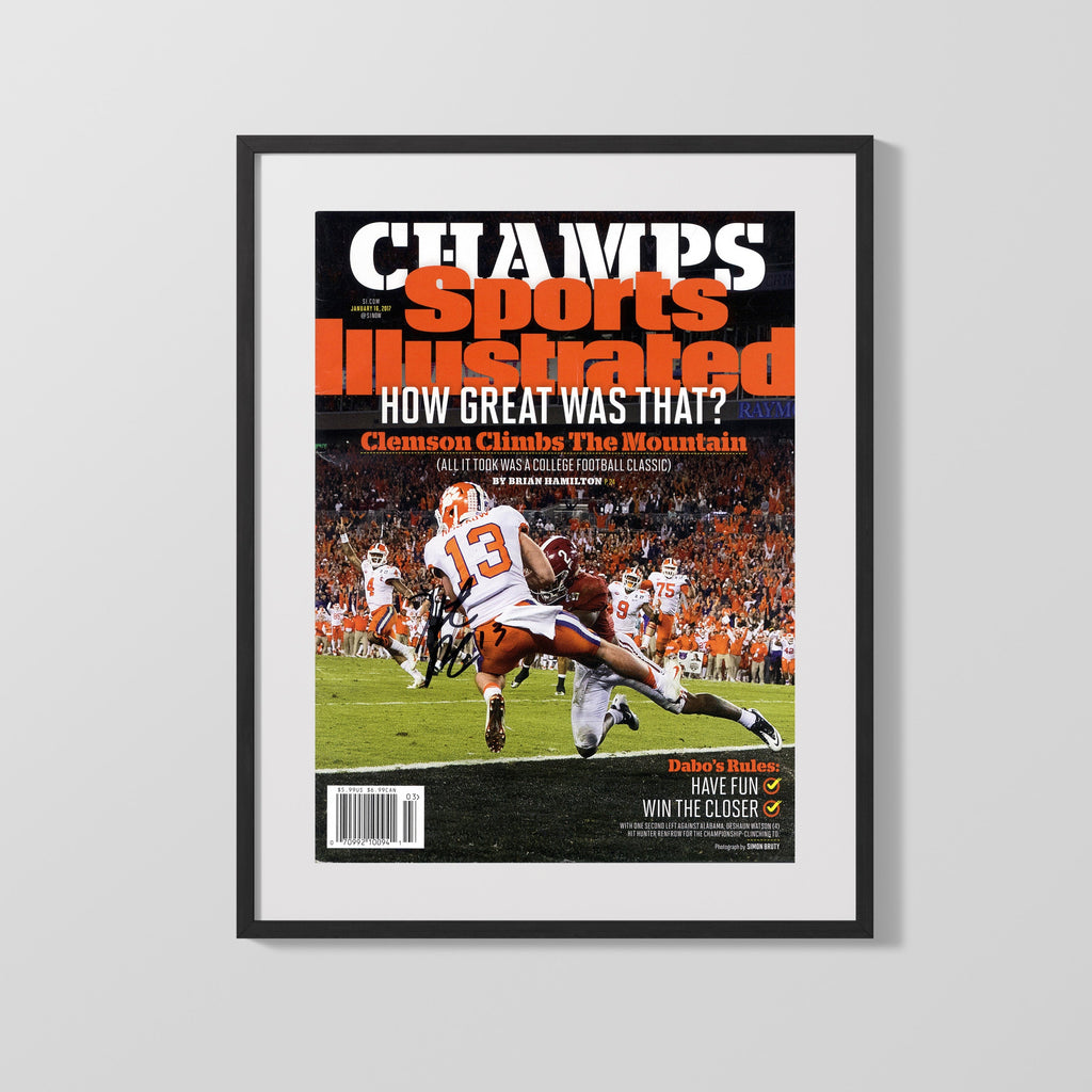 Clemson Autograph SI Print - Hunter Renfrow - Clemson Climbs the Mountain College FSPrints Gallery Frame 16x20