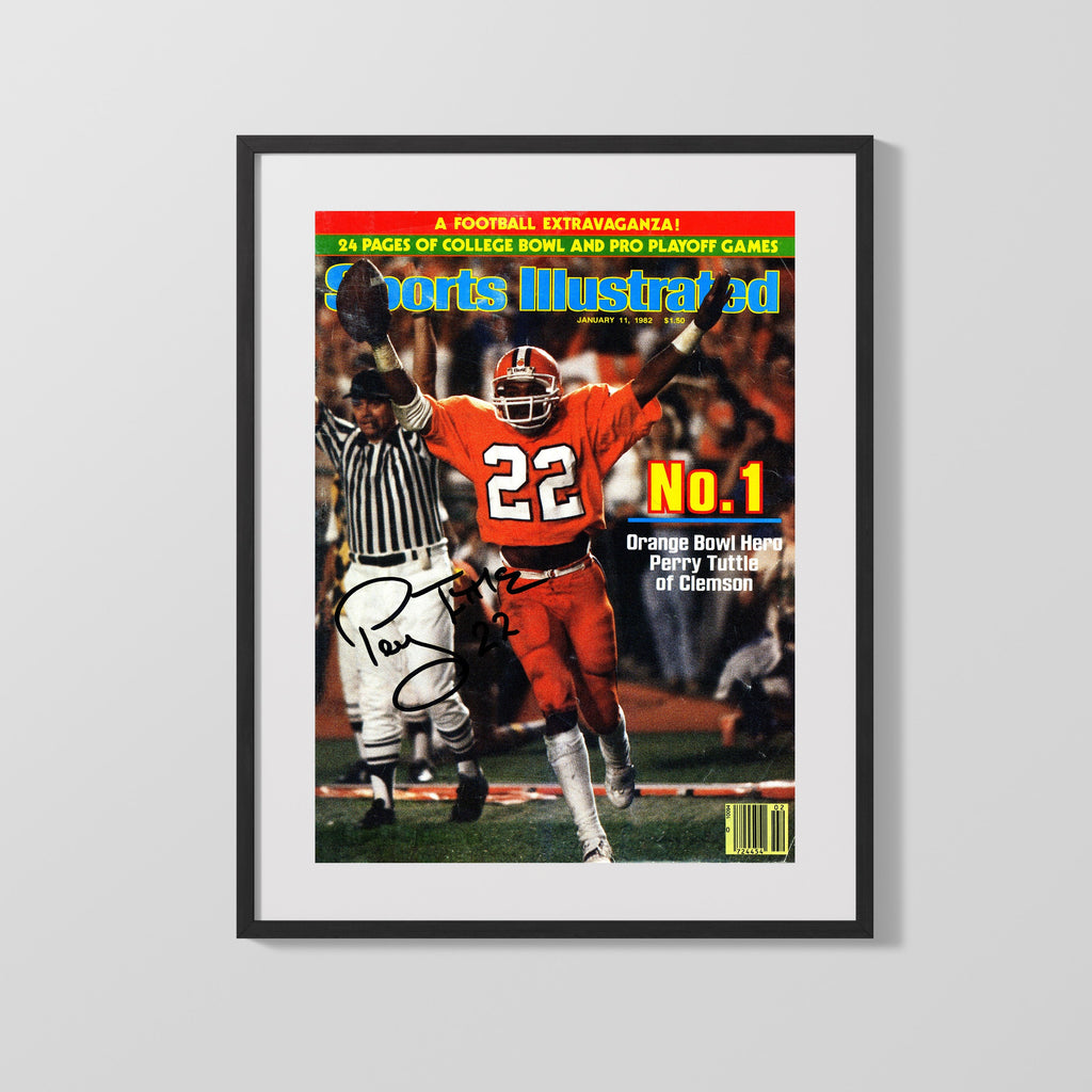 Clemson Autograph SI Print - Perry Tuttle - Orange Bowl Hero College FSPrints Gallery Frame 16x20