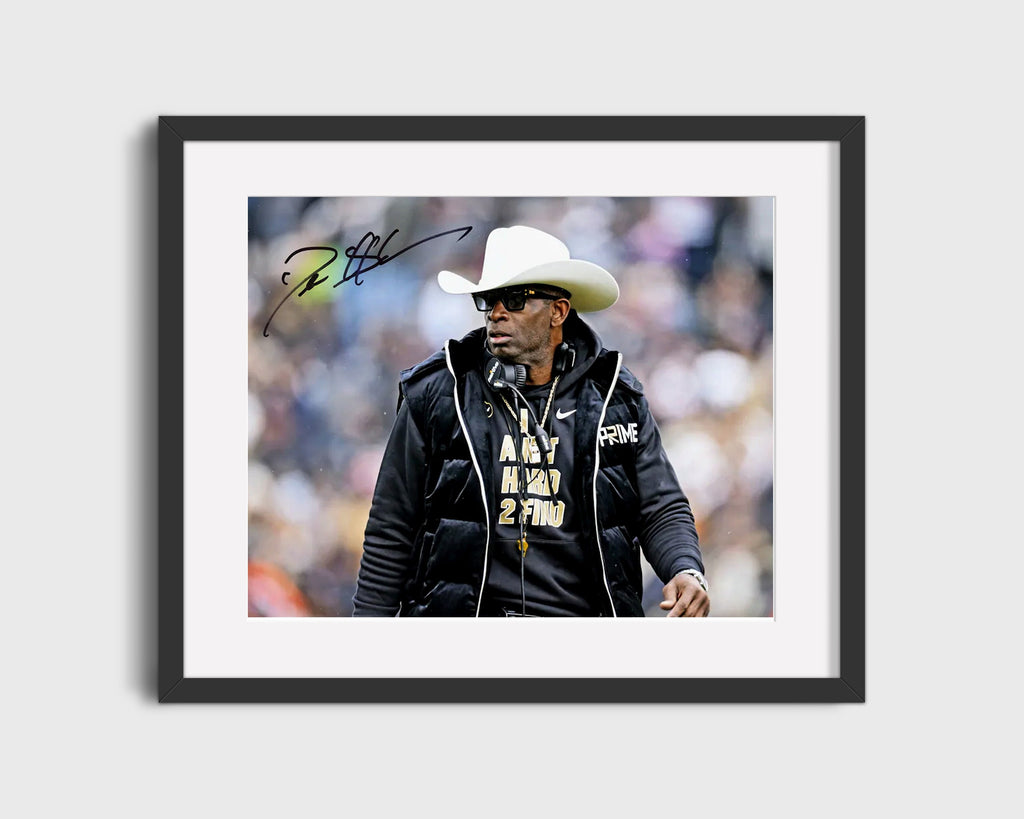 Colorado Autograph Print - Deion S&ers Cowboy Hat - Prime on the Sideline College FSPrints Gallery Frame 16x20