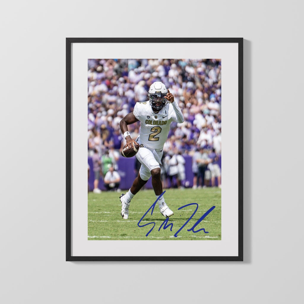 Colorado Autograph Print - Shedeur Sanders - Prime Time Jr. College FSPrints Gallery Frame 16x20