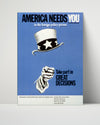 Counter Culture Poster - America Needs You Counter Culture Vintage Framed Prints Poster 16x20
