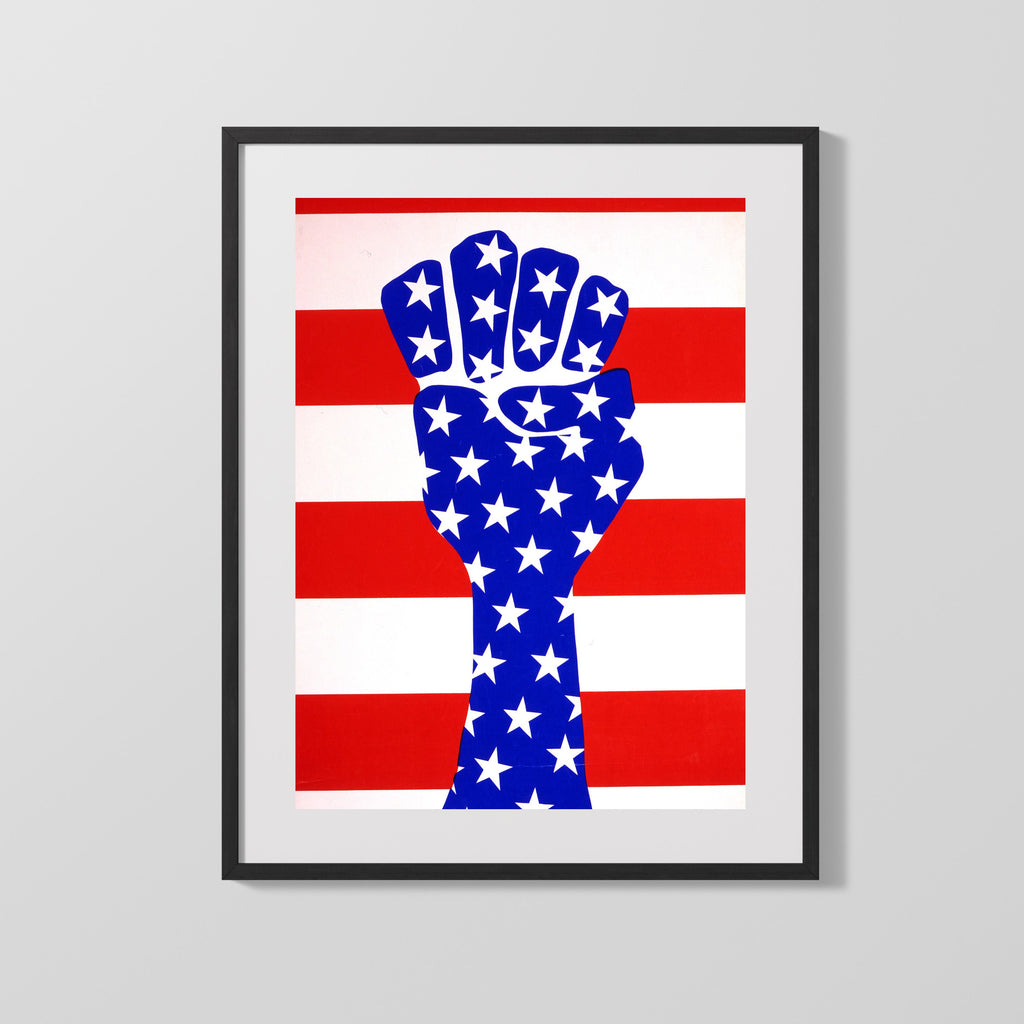 Counter Culture Poster - American Flag Fist Counter Culture Vintage Framed Prints Gallery Frame 16x20