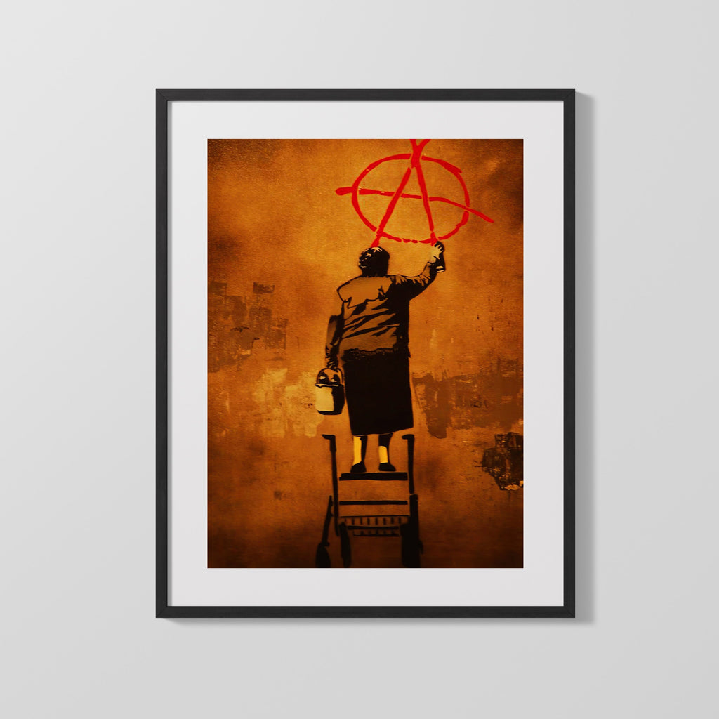 Counter Culture Poster - Anarchy Graffiti Counter Culture Vintage Framed Prints Gallery Frame 16x20