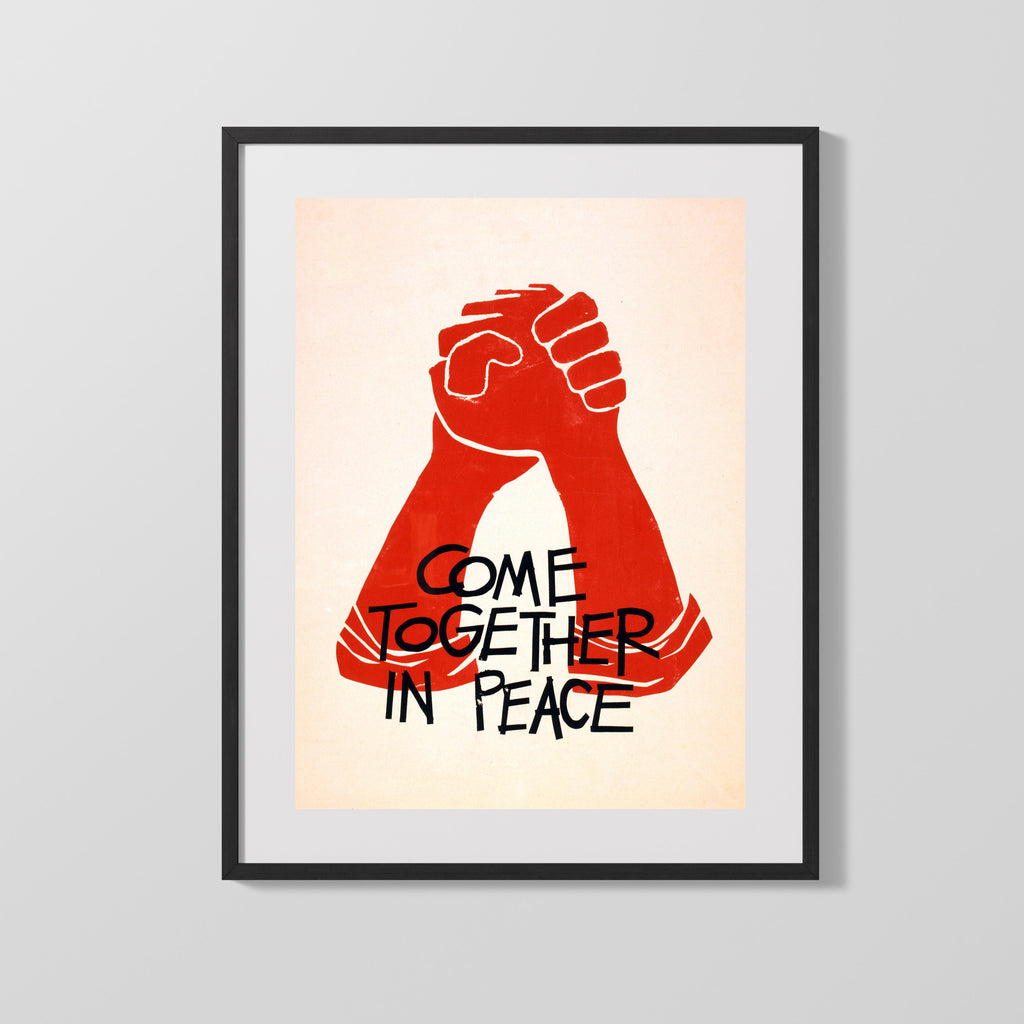 Counter Culture Poster - Come Together in Peace Counter Culture Vintage Framed Prints Gallery Frame 16x20