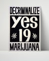 Counter Culture Poster - Decriminalize Marijuana Counter Culture Vintage Framed Prints Poster 16x20