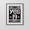 Counter Culture Poster - Decriminalize Marijuana Counter Culture Vintage Framed Prints Gallery Frame 16x20