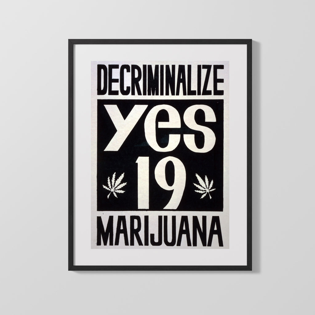 Counter Culture Poster - Decriminalize Marijuana Counter Culture Vintage Framed Prints Gallery Frame 16x20