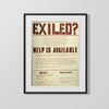 Counter Culture Poster - Exiled Help is Available Counter Culture Vintage Framed Prints Gallery Frame 16x20