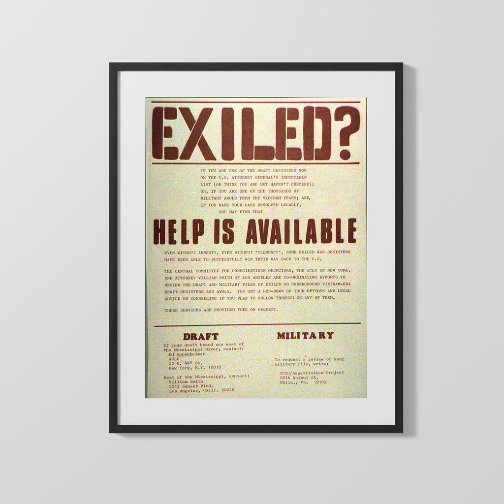Counter Culture Poster - Exiled Help is Available Counter Culture Vintage Framed Prints Gallery Frame 16x20