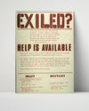Counter Culture Poster - Exiled Help is Available Counter Culture Vintage Framed Prints Poster 16x20
