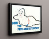 Counter Culture Poster - Join the Free and Fat Society Counter Culture Vintage Framed Prints Floating Canvas 16x20