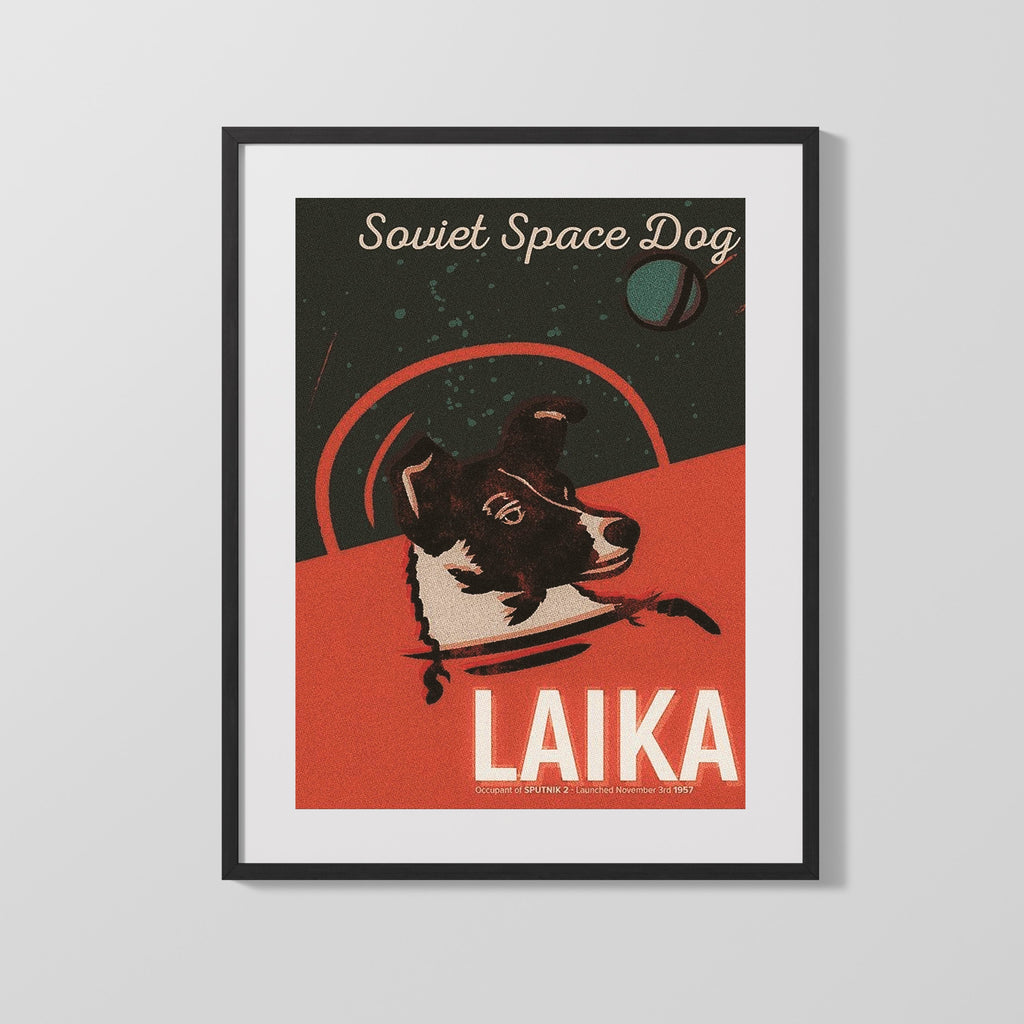 Counter Culture Poster - Soviet Space Dog Laika Counter Culture Vintage Framed Prints Gallery Frame 16x20