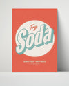 Counter Culture Poster - Try Soda Bubbles of Happiness Counter Culture Vintage Framed Prints Poster 16x20
