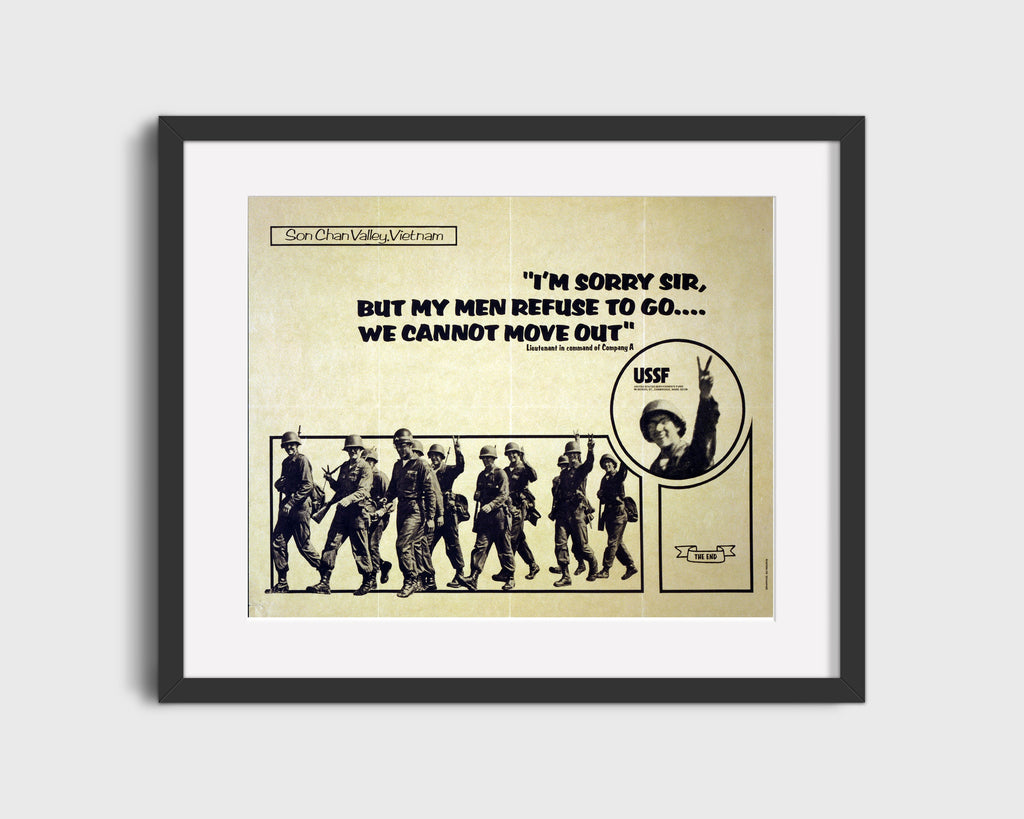 Counter Culture Poster - USSF Poster Vietnam Counter Culture Vintage Framed Prints Gallery Frame 16x20