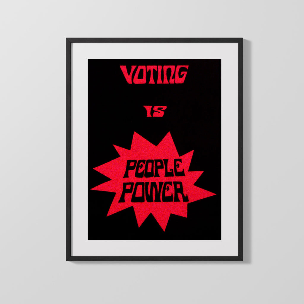 Counter Culture Poster - Voting Is People Power Counter Culture Vintage Framed Prints Gallery Frame 16x20