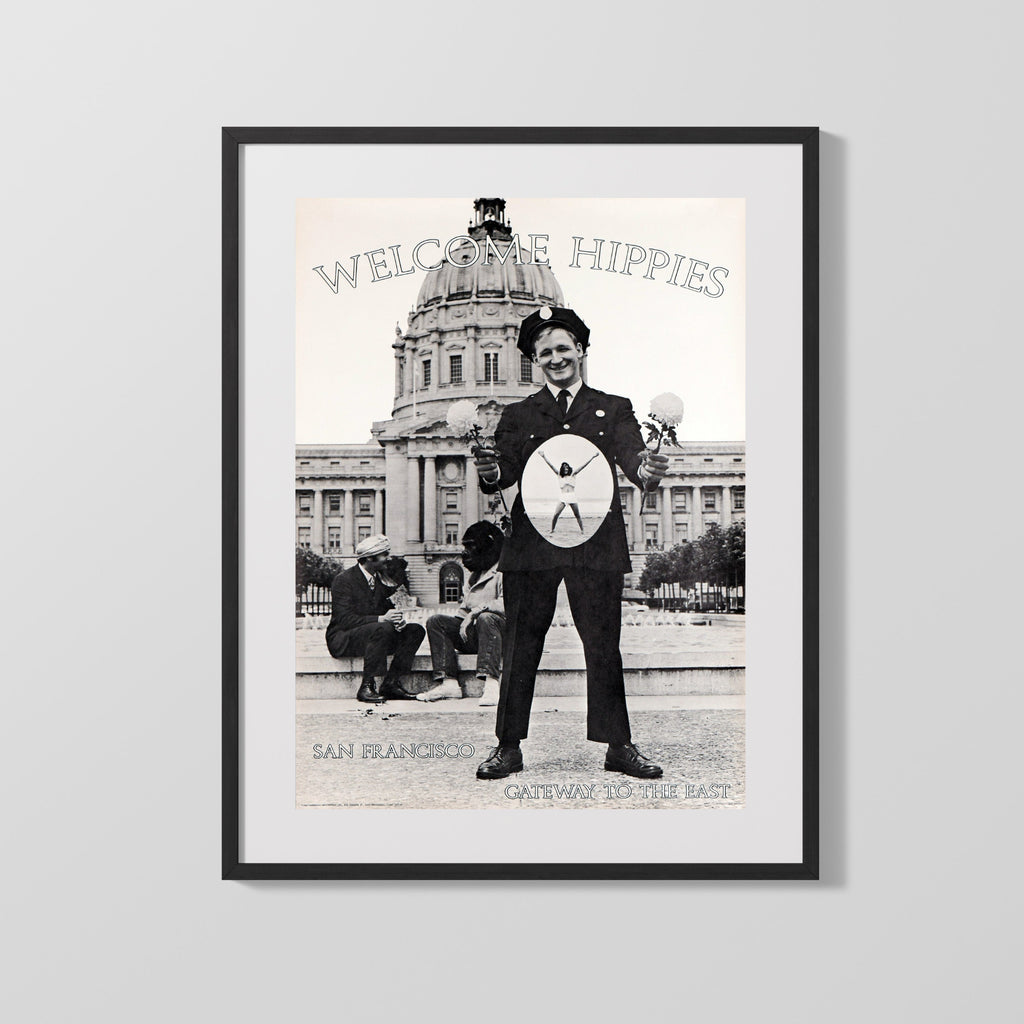 Counter Culture Poster - Welcome Hippies Counter Culture Vintage Framed Prints Gallery Frame 16x20
