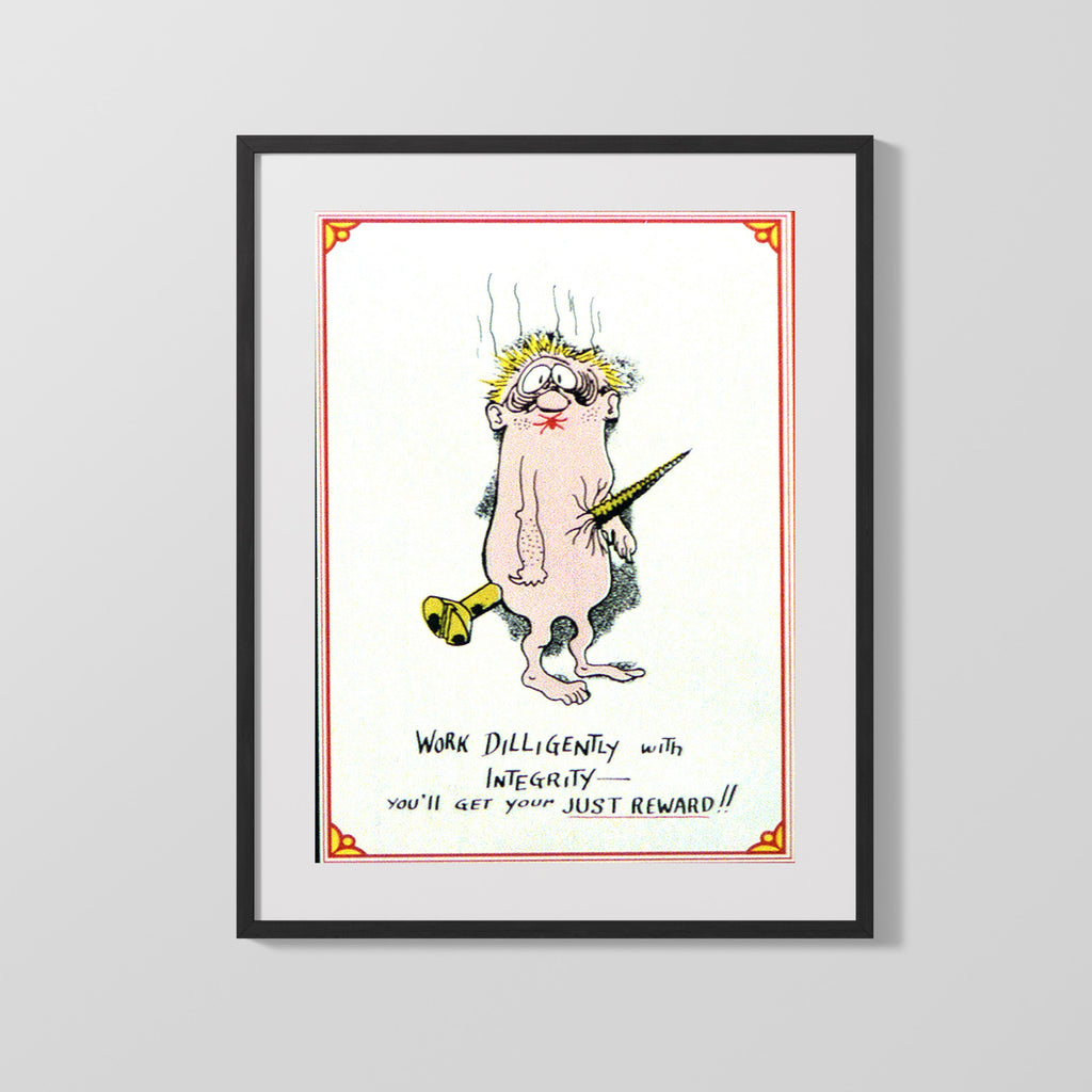 Counter Culture Poster - Work Dilligently Just Reward Counter Culture Vintage Framed Prints Gallery Frame 16x20