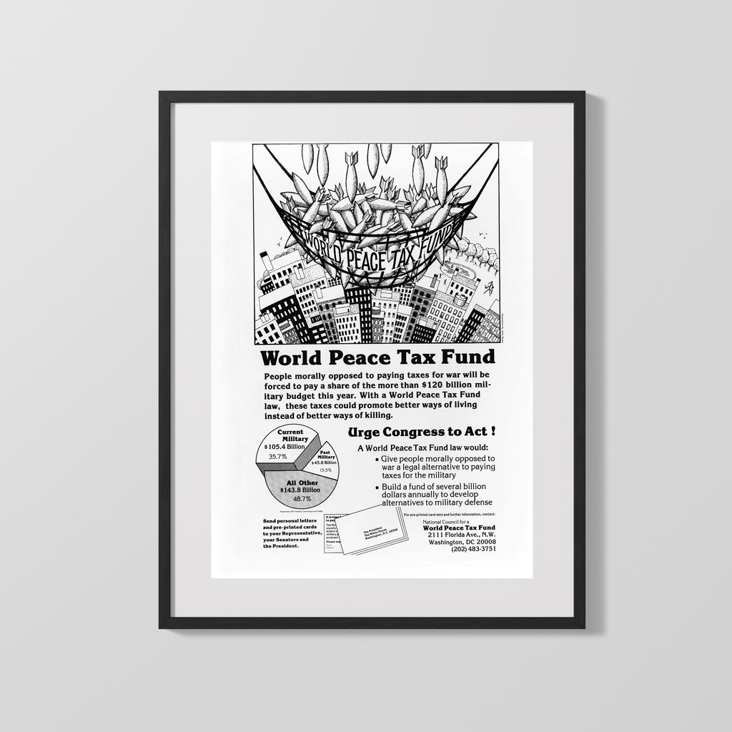Counter Culture Poster - World Peace Tax Fund Counter Culture Vintage Framed Prints Gallery Frame 16x20