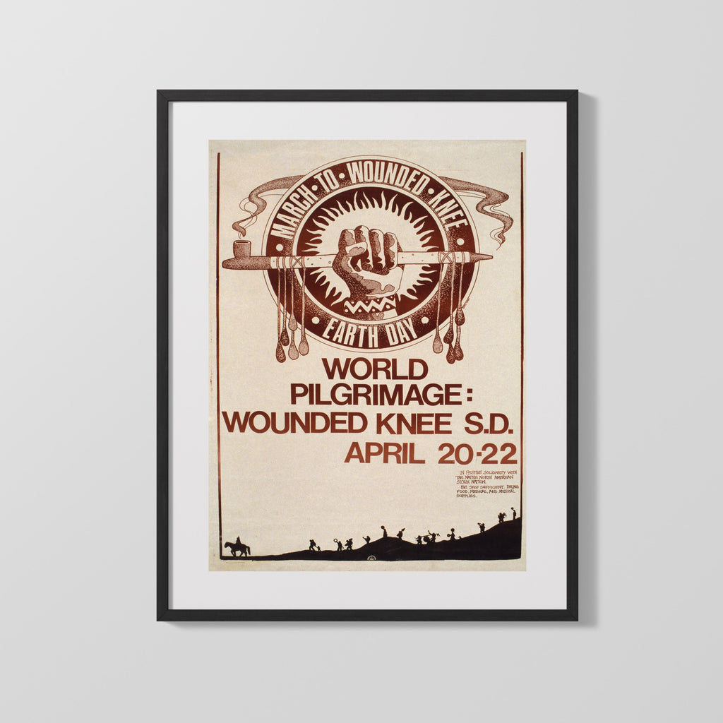 Counter Culture Poster - Wounded Knee Pilgrimage Counter Culture Vintage Framed Prints Gallery Frame 16x20