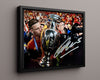 Dani Olmo Spain Autograph Print - Trophy Kiss Soccer FramedSportPrints Floating Canvas 16x20