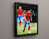 David Villa Autograph Print - Team Spain - Mid - Game Focus Soccer FramedSportPrints Floating Canvas 16x20