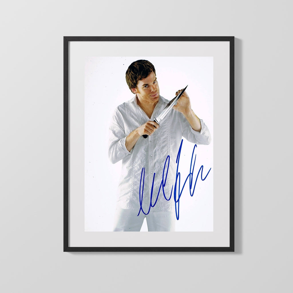 Dexter - Michael C Hall - Knife Reflection Autograph Print Television Vintage Framed Prints Gallery Frame 16x20