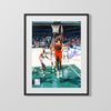 Dikembe Mutombo Autograph Print - Hawks Power Dunk - Finger Wag Incoming