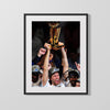 Dirk Nowitzki Autograph Print - Finals Trophy Lift - German Giant Triumph