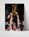 Dirk Nowitzki Autograph Print - Finals Trophy Lift - German Giant Triumph