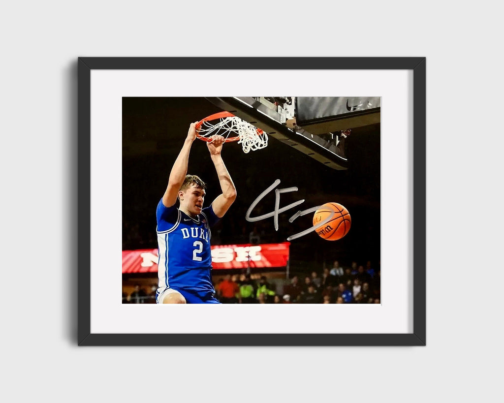 Duke Autograph Print - Cooper Flagg - Hanging High College FSPrints Gallery Frame 16x20