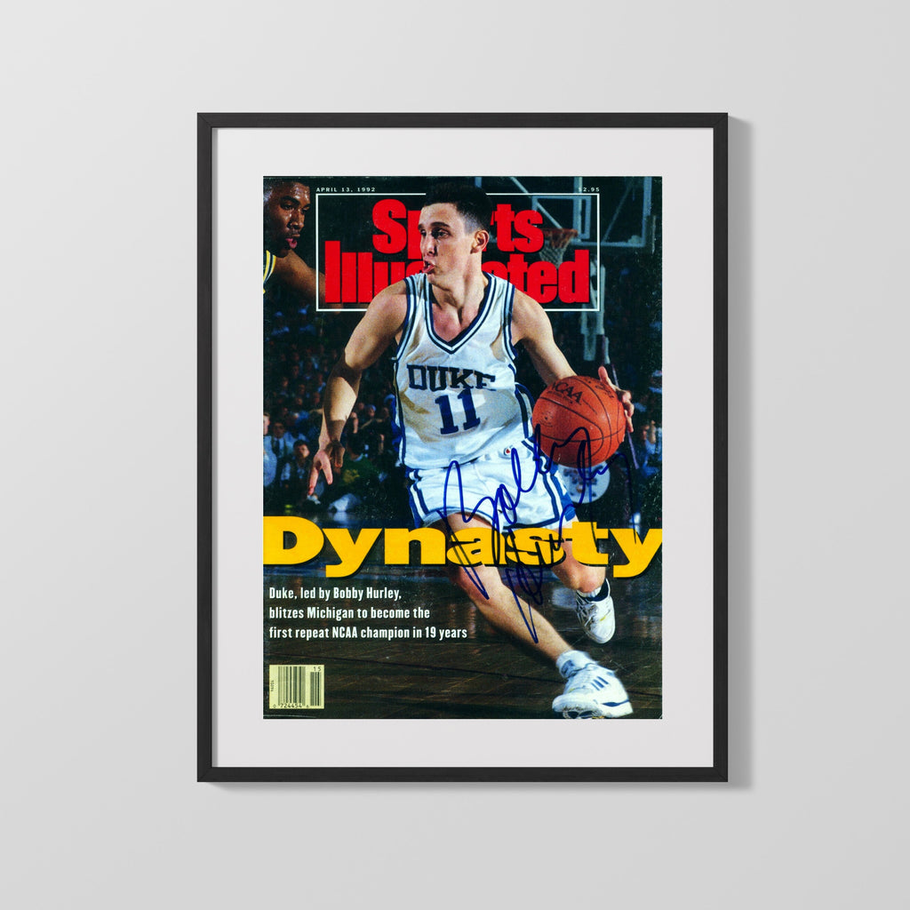 Duke Autograph SI Print - Bobby Hurley Dynasty - Blue Devil Drive College FSPrints Gallery Frame 16x20