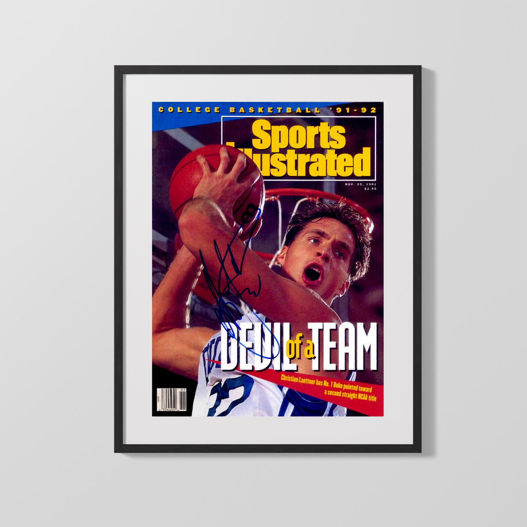 Duke Autograph SI Print - Christian Laettner - Devil of a Team College FSPrints Gallery Frame 16x20