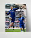 Eden Hazard Autograph Print - Chelsea FC - Celebration Leap Soccer FramedSportPrints Poster 16x20