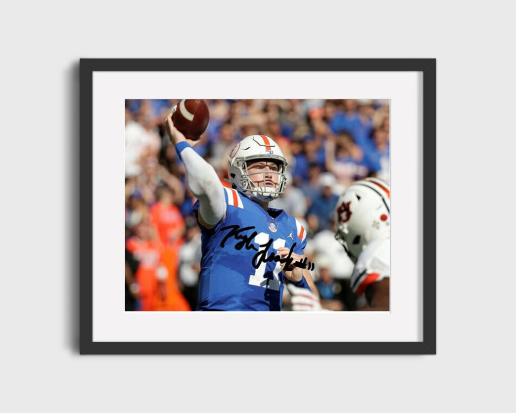 Florida Autograph Print - Kyle Trask Deep Shot - Gator Bomb College FSPrints Gallery Frame 16x20