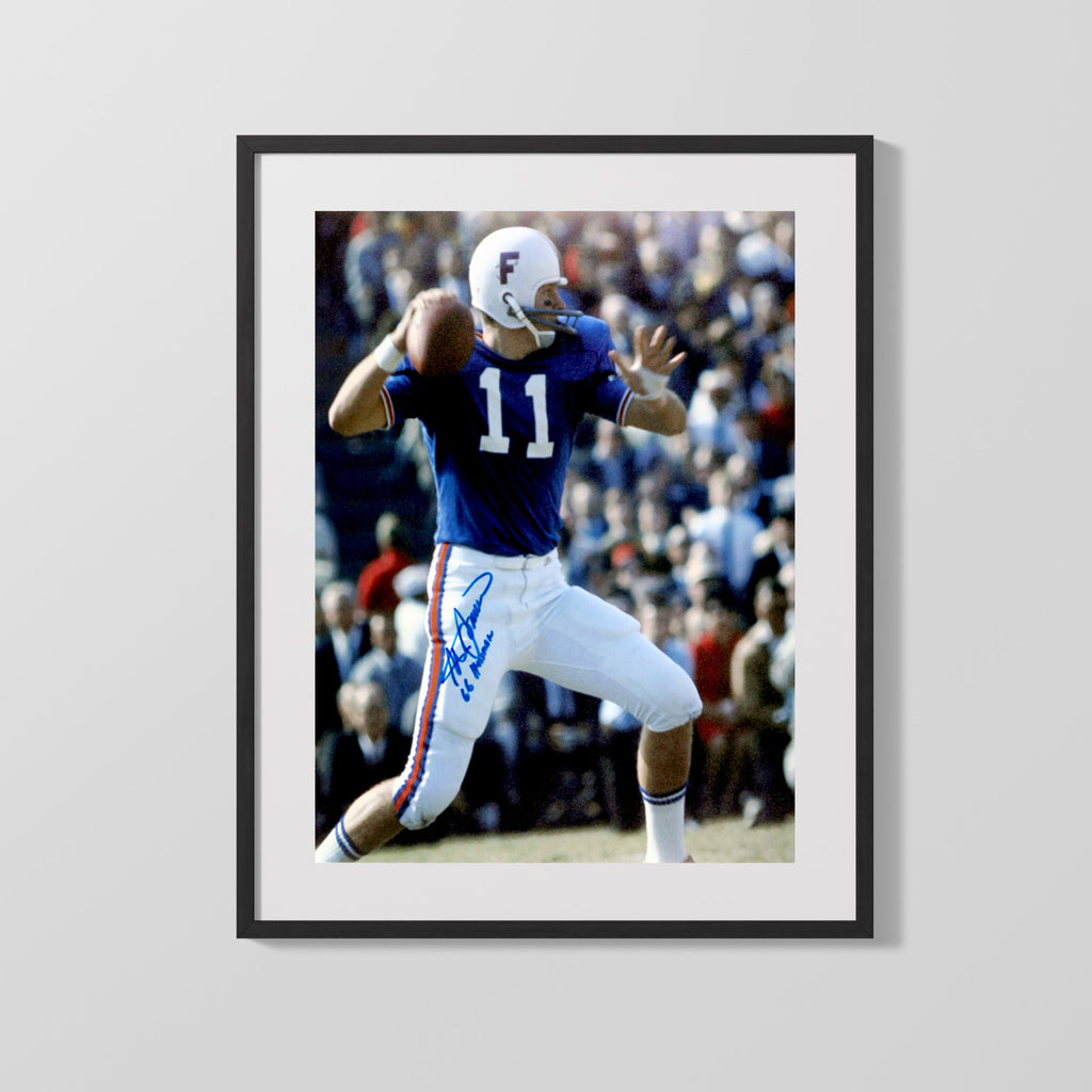 Florida Autograph Print - Steve Spurrier Passing - Head Ball Coach College FSPrints Gallery Frame 16x20