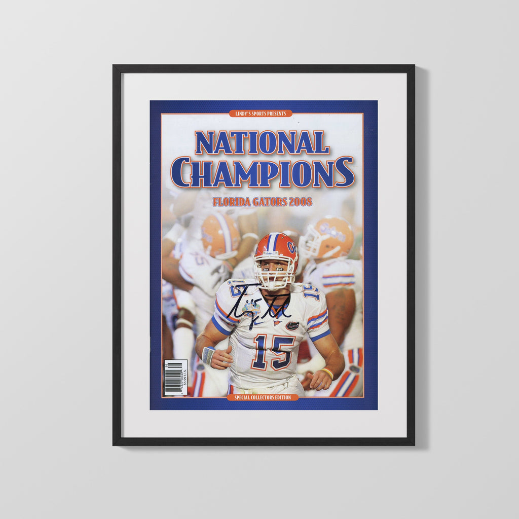 Florida Autograph Print - Tim Tebow Champs - Title Town College FSPrints Gallery Frame 16x20