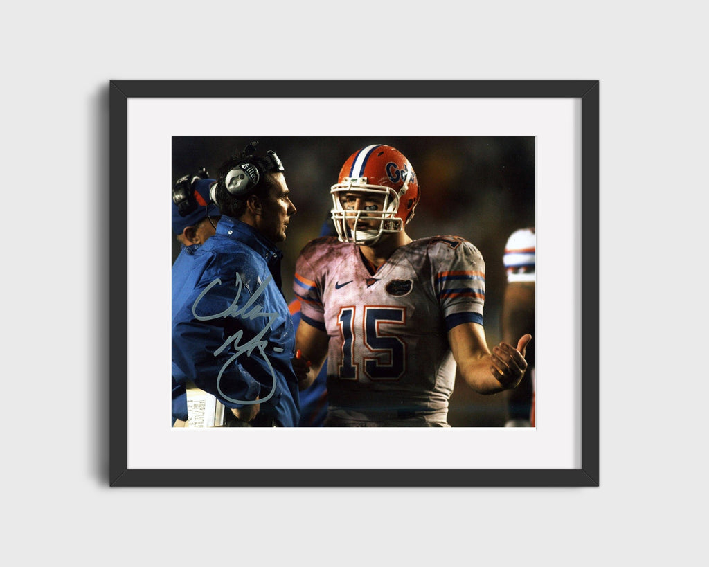 Florida Autograph Print - Urban Meyer - Sideline Strategy College FSPrints Gallery Frame 16x20