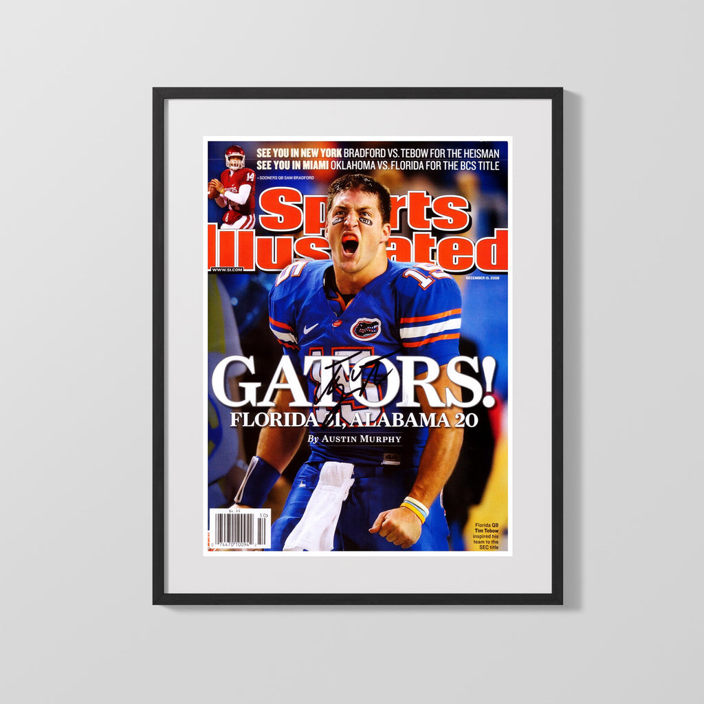 Florida Autograph SI Print - Tim Tebow 2008 - Gator Roar College FSPrints Gallery Frame 16x20